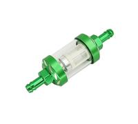 8mm CNC Aluminum Alloy Fuel Filter | Universal Inline Gas Filter with Clear Glass Sediment Bowl for Dirt Pit Bikes 125-160cc CRF70/90/110 TTR100/110 KLX65(Green)