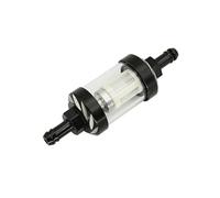 8mm CNC Aluminum Alloy Fuel Filter | Universal Inline Gas Filter with Clear Glass Sediment Bowl for Dirt Pit Bikes 125-160cc CRF70/90/110 TTR100/110 KLX65(Black)