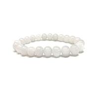8mm Crystal Beaded Stackable Bracelets - White Jade Stretch for Women for Wife (Size : 8mm)