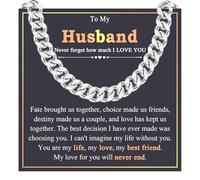 8MM Cuban Link Chain for Men, To My Man Husband Dad Uncle Grandpa Stepdad Son in Law Stainless Steel Necklace Gifts for Men Birthday Christmas Valentines Fathers Day Anniversary Thanksgiving Gifts