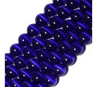 8mm Dark Blue Cat Eye Beads Round Semi Precious Gemstone Loose Beads for Jewelry Making (47-50pcs/strand)
