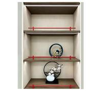 8mm Diameter Aluminum Alloy Shelf Guard Rail, Multi-Color Options, Customizable Size, with Installation Accessories, Anti-Drop Fence for Bookcase, Wine Cabinet & Wardrobe(Red,61-80cm)