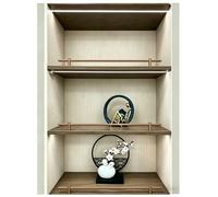 8mm Diameter Aluminum Alloy Shelf Guard Rail, Multi-Color Options, Customizable Size, with Installation Accessories, Anti-Drop Fence for Bookcase, Wine Cabinet & Wardrobe(Coffee,41-60cm)