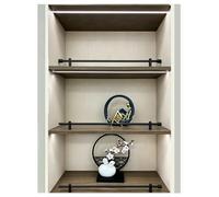 8mm Diameter Aluminum Alloy Shelf Guard Rail, Multi-Color Options, Customizable Size, with Installation Accessories, Anti-Drop Fence for Bookcase, Wine Cabinet & Wardrobe(Black,81-100cm)