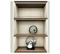 8mm Diameter Aluminum Alloy Shelf Guard Rail, Multi-Color Options, Customizable Size, with Installation Accessories, Anti-Drop Fence for Bookcase, Wine Cabinet & Wardrobe(Gold2,61-80cm)