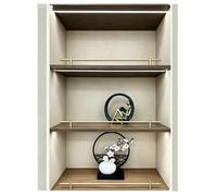 8mm Diameter Aluminum Alloy Shelf Guard Rail, Multi-Color Options, Customizable Size, with Installation Accessories, Anti-Drop Fence for Bookcase, Wine Cabinet & Wardrobe(Gold1,41-60cm)