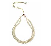 8mm Double Layer Shining Pearl necklace choker with Adjustable Loop Shining Milky White Pearl Choker 18" Necklace for Women Gift For Her