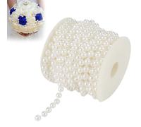 8mm Faux Pearl Beads Garland, 10m/32.8 Feet Pearl Bead Roll String Pearl Wire Beads String Craft String Pearls Pearl Garland for Wedding Party, White
