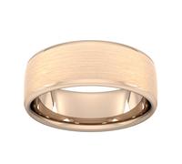 8mm Flat Court Heavy Matt Finished Wedding Ring In 18 Carat Rose Gold - Ring Size S