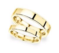 8mm Flat Court Heavy Milgrain Edge Wedding Ring In 9 Carat Yellow Gold - Ring Size P