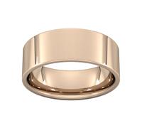 8mm Flat Court Heavy Wedding Ring In 18 Carat Rose Gold - Ring Size G