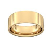 8mm Flat Court Heavy Wedding Ring In 18 Carat Yellow Gold - Ring Size G