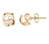 8mm Fresh Water Pearl, Gold Plated Caged Earrings