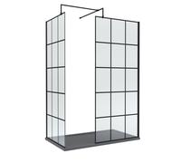 8mm Glass Wetroom Screens Frame Design and Tray 1400 x 700mm Balterley Grey One Size