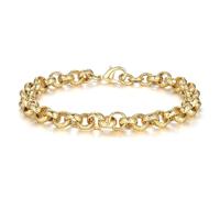 8mm Gold Diamond Cut Belcher/Bracelet, 8-Inch, 26g, Gold Plated - Bling King London