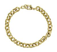 8mm Gold Lined Pattern Belcher Bracelet, Luxury Finish and Detailing 18K Real Gold Plated Jewellery for Kids, Teens and Women (Length: 6-7 Inches) - Bling King London