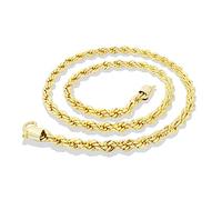 8mm Gold Rope Chain Necklace - Luxury and Smooth Finish 18K Real Gold Plated Jewellery Necklace for Men, Women, and Teens (Length: 24 Inches) - Bling King London