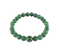 京都あさひ屋 8mm Green Aventurine Quartz Indian Jade Stone Bracelet for Unisex elastic bangle Kyoto Meditation Yoga Bracelet Gifts