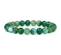 8mm Green Beaded Bracelets Natural Stone Bracelet Stretch Bangle Healing Jewelry Gifts for Women Men(21cm,29)