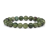8mm Green Beaded Bracelets Natural Stone Bracelet Stretch Bangle Healing Jewelry Gifts for Women Men(17cm,16)