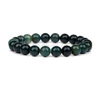 8mm Green Beaded Bracelets Natural Stone Bracelet Stretch Bangle Healing Jewelry Gifts for Women Men(19cm,5)