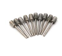 8mm head 1/8"/ 3mm Shank Diamond Mounted Points Grinding Carving Burr Set- 10 Pcs - Fits Dremel Type Rotary Tool