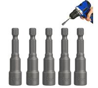 8mm hex bit, 8mm Socket, Impact Drive Socket Sets, Allen Key Drill Bit Set, Magnetic Nut Driver, 5 Pcs 1/4" Drill Screwdriver Bits Setter