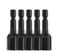 8mm Hex Socket With Strong Magnetic For Impact Driver Bit 40cr Steel Black Power Tool Accessory For Automotive Mechanical Repair 1 Pack(8 * 42mm - 5 Pieces)