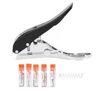 8mm Hole Punching Pliers, Banding Punching Tool, Single Hole Punch for Card Hard Film Thin Wood, with 5 Countersunk Drill Bits and Storage Box, Durable Aluminum Alloy Construc