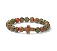 8mm Indian Agates Real Natural Stone Beaded Bracelets For Women Men Yoga