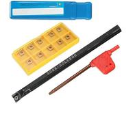 8mm Lathe Boring Bar, S08K-SCLCR06 Turning Tool Holder with T8 Wrench, 10pcs CCMT060204 Inserts for Semi-Finishing and Finishing