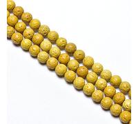 8mm Lava Rock Natural Stone Loose Beads for Jewelry Making Spacer Beads 15"-48pcs/Strand (Yellow, 8mm)