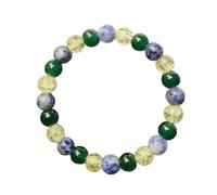 8mm Lazuli, African & Gemstones Bracelet, Crystal Stones, Self-Confidence, Balancing Energy, For Men, Women. FgY852 (Purple, 12x9cm)