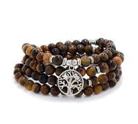 8mm Mala Beads 108 Meditation Bracelet Necklace with Tree of Life Charm, 8 mm, Gemstone, No Gemstone