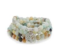 8mm Mala Beads 108 Meditation Bracelet Necklace with Tree of Life Charm, 8 mm, Gemstone Stone, No Gemstone