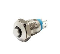 8mm Metal Push Button Switch On Off Momentary High Head 3v 12v Led Illuminated 1 No 1Pcs(3V Blue LED)