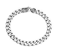 8mm Miami Cuban Chain Bracelet 925 Sterling Silver Curb Link Bracelet Vajra Dorje Clasp for Men 20cm
