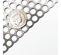 8mm Mild Steel Round (8mm Hole x 10mm Pitch x 1mm Thick) Perforated Sheet Plate (500 x 500mm Sheet)