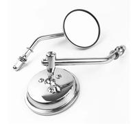 8mm Motorcycle Mirrors Short Stem 3"Round Rearview Mirror For Harley Dyna Bobber Chopper Old School 1982-2018 Up Handlebar Mirror(Chrome)