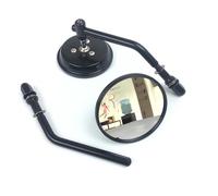 8mm Motorcycle Mirrors Short Stem 3"Round Rearview Mirror For Harley Dyna Bobber Chopper Old School 1982-2018 Up Handlebar Mirror(Black)