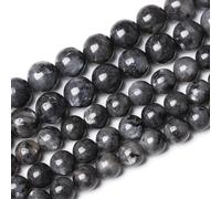 8mm Natural Black Labradorite Beads Round Gemstone Loose Beads for Jewellery Making (47-50pcs/strand)