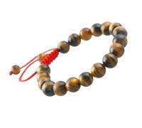 8mm Natural Crystal Stone Beaded Bracelet Red Rope Macrame Adjustable Women's
