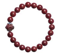 8mm Natural Red-Purple Cinnabar Bracelet, Feng Shui Wealth & Protection Stone, Adjustable Bangle for Good Luck Gift for Women & Men
