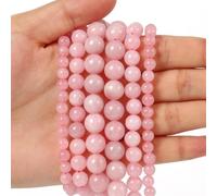8mm Natural Rose Quartz Beads Round Semi Precious Gemstone Loose Beads for Jewelry Making (47-50pcs/strand)