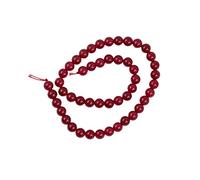 8mm Natural Smooth Ruby Red Jade Gemstone Round Loose Beads Strand 15'' DIY