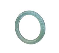 8mm Natural Translucent Icy Blue Water Round Jadeite Bangle Bracelet for Women