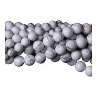 8mm Natural White Howlite Beads Round Semi Precious Gemstone Loose Beads for Jewelry Making (47-50pcs/strand)