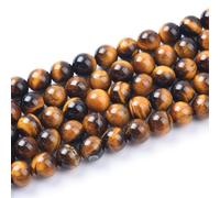 8mm Natural Yellow Tiger Eye Beads Round Semi Precious Gemstone Loose Beads for Jewelry Making (47-50pcs/strand)