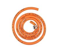 8mm Orange Gas Pipe for Propane/Butane, Stamped with Manufacture Date + Clips (3m)