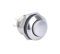 8mm Push Button 2Pins Normal Open Brass Nickel Metal Ring LED 12V Small Push Button Switch IDGTTLDF(Yellow LED,8MM_9-30V(12V))